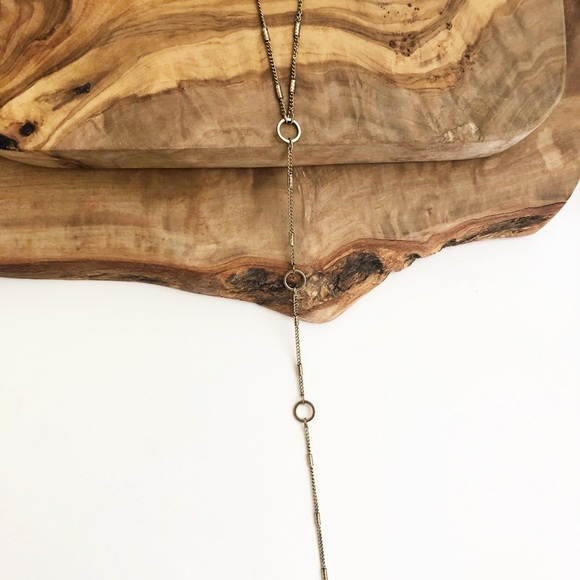 Express gold turquoise stone lariat necklace - Picture 3 of 5